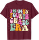 In My Fourth Grade Era 4th Grade Girl Teacher Back to School T-Shirt - T-Shirt | Maroon