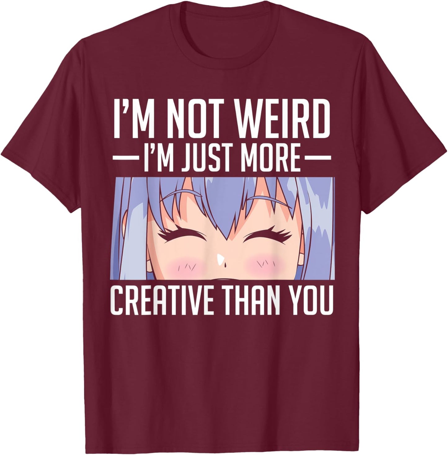 Anime Girl Weird Cosplay T-Shirt - T-Shirt | Maroon