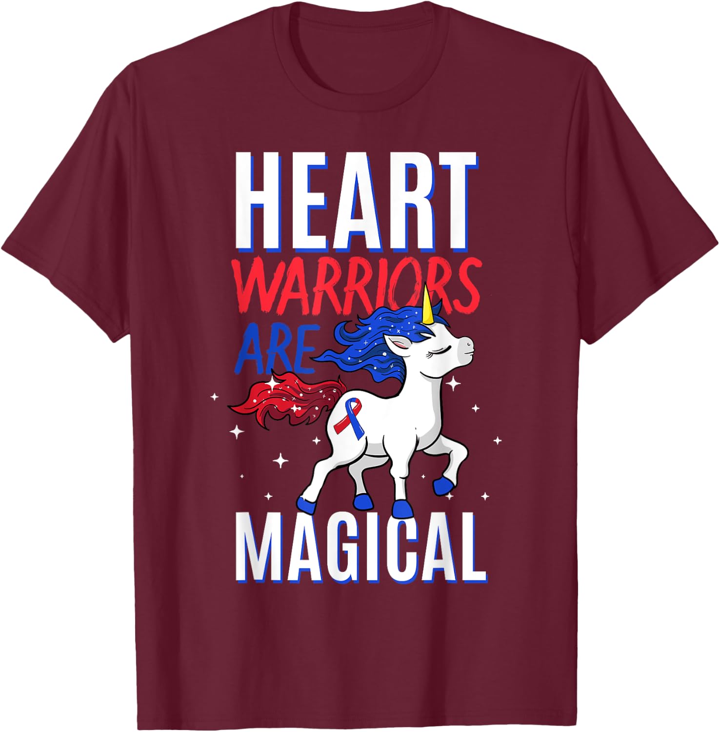 Heart Warriors Are Magical Congenital Heart Disease T-Shirt - T-Shirt | Maroon