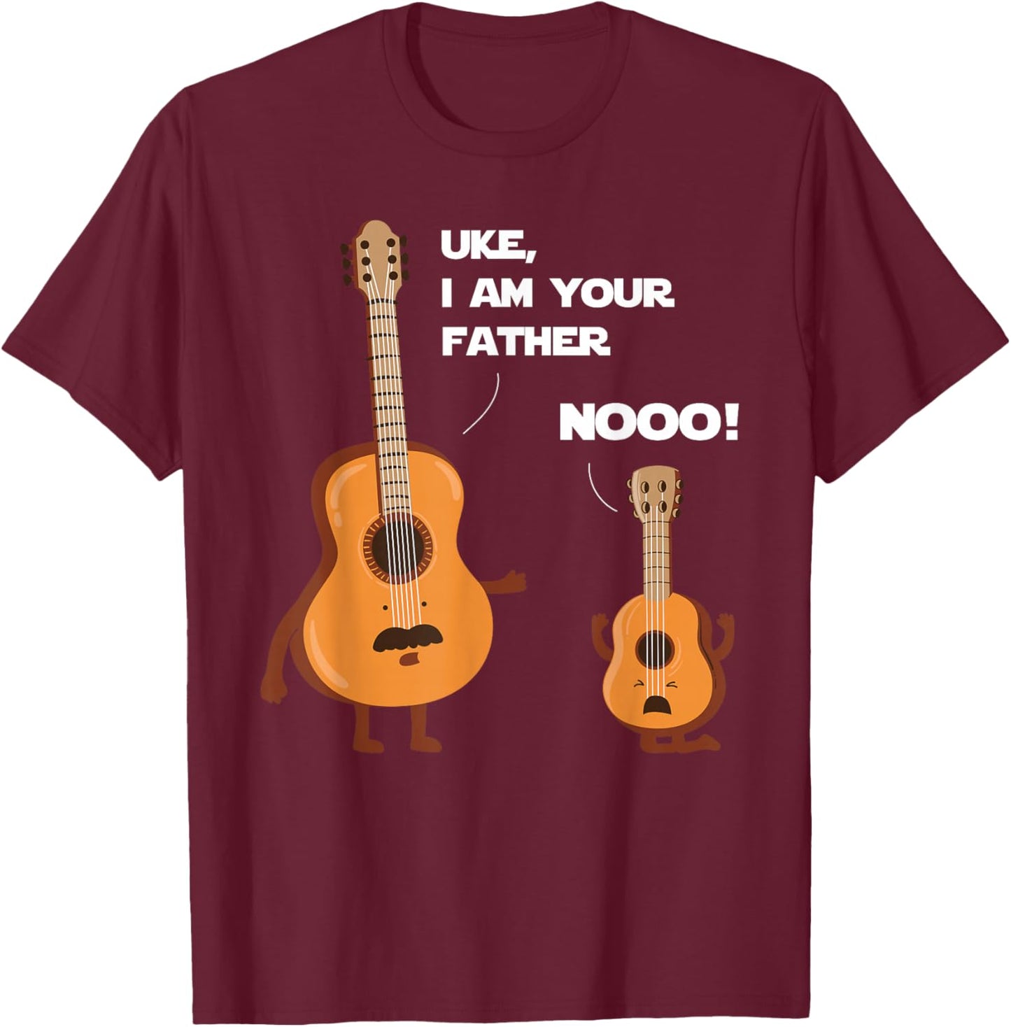 Uke I Am Your Father - Funny Ukulele Guitar Music Guitarist T-Shirt - T-Shirt | Maroon