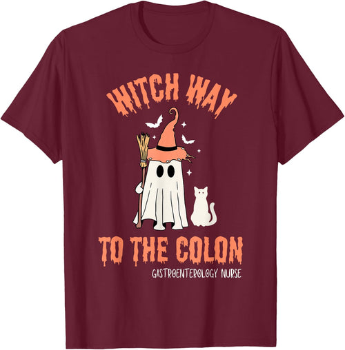 Witch Way To Colon Halloween Gastrointestinal Nurse Ghost