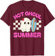 Funny Hot Ghoul Summer Ghost Spooky Beach Halloween Men Women T-Shirt - T-Shirt | Maroon