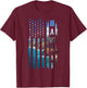 Hawaiian Flag Landscape Surfer T-Shirt - T-Shirt | Maroon