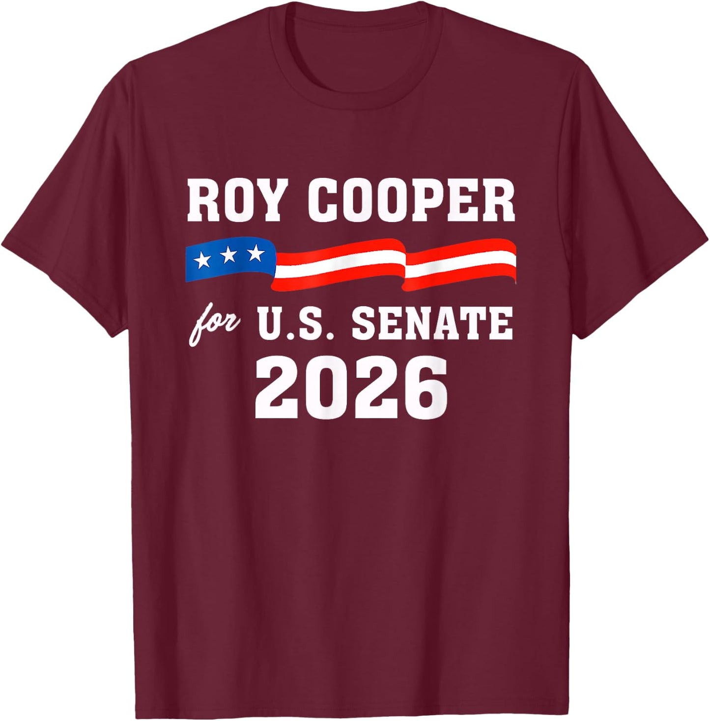 Roy Cooper for U.S. Senate from North Carolina 2026 Vintage T-Shirt - T-Shirt | Maroon