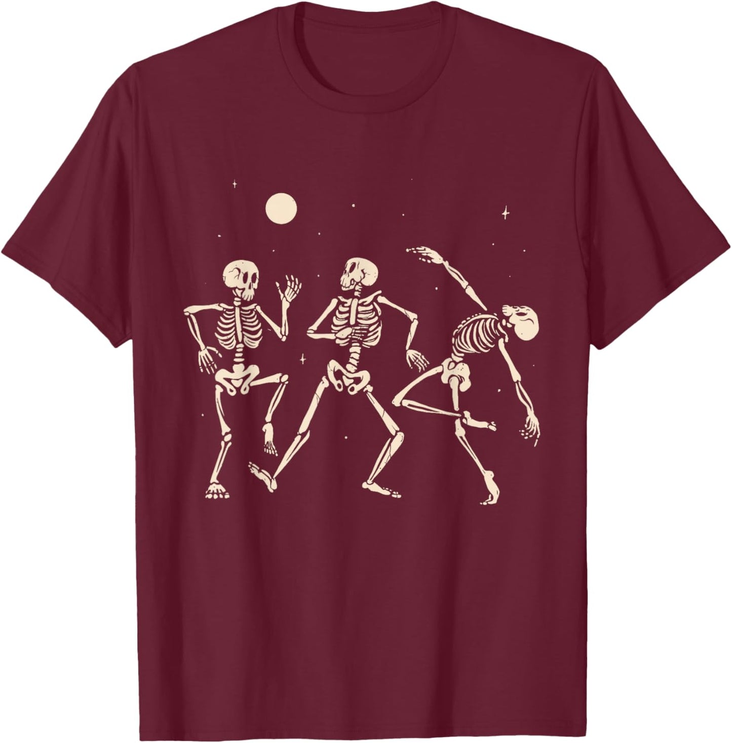 Spooky Dancing Skeletons Halloween Costume Music Adult Kids T-Shirt - T-Shirt | Maroon