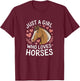 Cute Horse Girl Just A Girl Who Loves Horses Lover Valentine T-Shirt - T-Shirt | Maroon