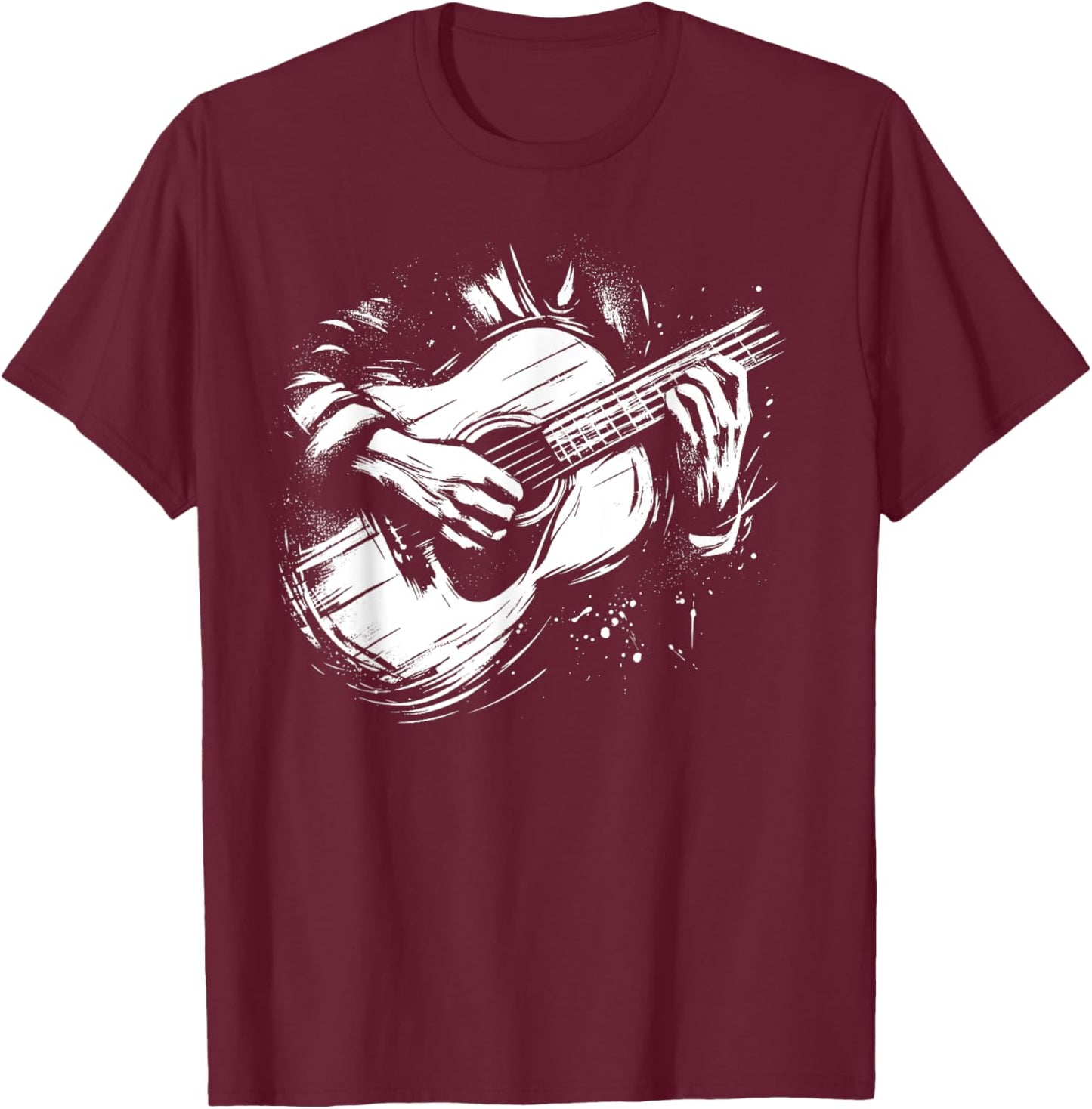 Hand Playing Guitar Guitarist Music Art T-Shirt - T-Shirt | Maroon