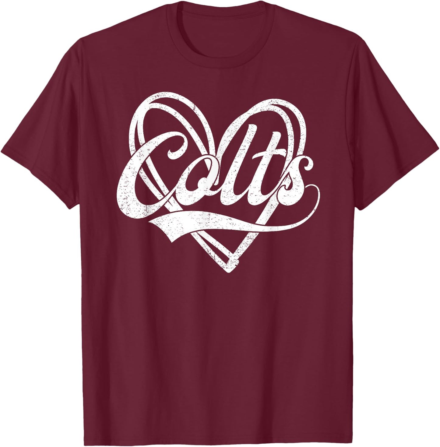 Colts Heart Name Vintage Retro Men Women Kids Girls T-Shirt - T-Shirt | Maroon