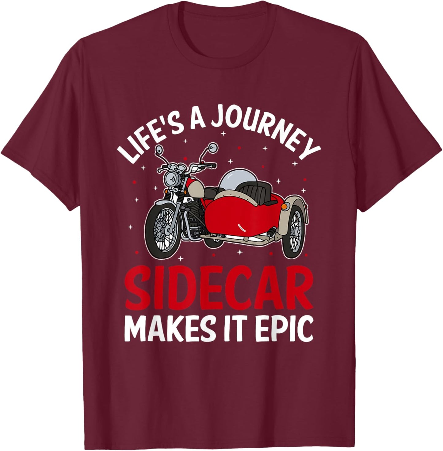 Sidecar Motorcycle Motorcyclist Bike Motorbike Sidecar Rider T-Shirt - T-Shirt | Maroon