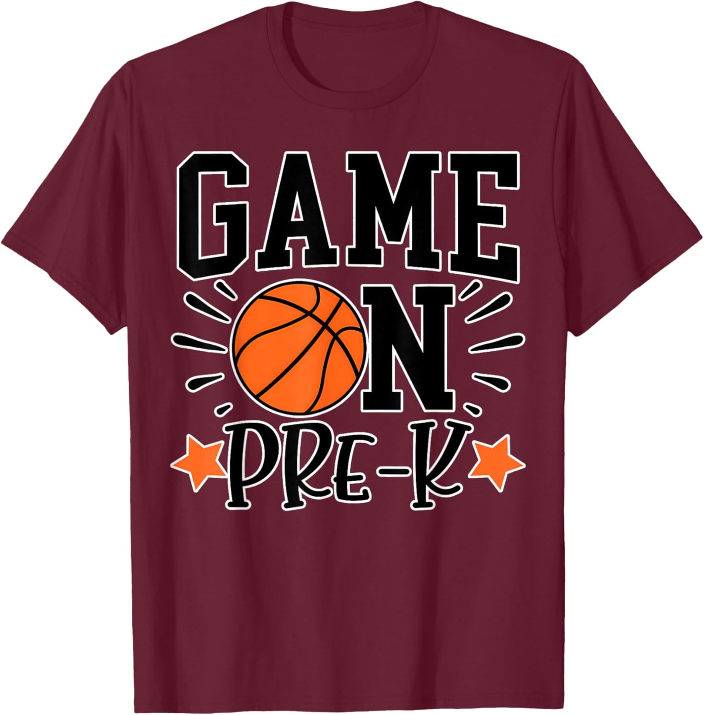 Funny Game On Pre-K Kids Basketball Preschool Sports T-Shirt - T-Shirt | Maroon