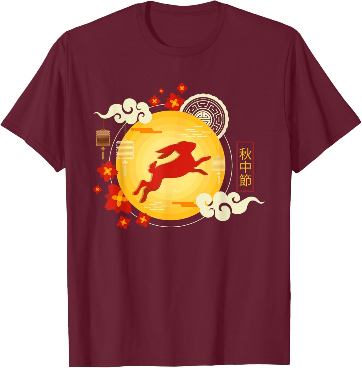 Mid-autumn festival Traditional Chinese moon goddess Girls T-Shirt - T-Shirt | Maroon