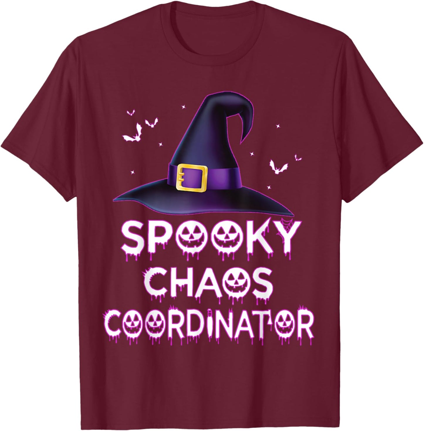 Spooky Chaos Coordinator Halloween Costume 2023 T-Shirt - T-Shirt | Maroon