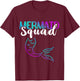 Mermaid Squad Tail Clamshell Sea Creature Aqua Marine T-Shirt - T-Shirt | Maroon