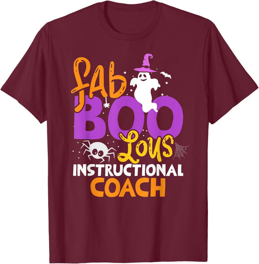 Faboolous Instructional Coach Ghost Halloween Costume T-Shirt - T-Shirt | Maroon