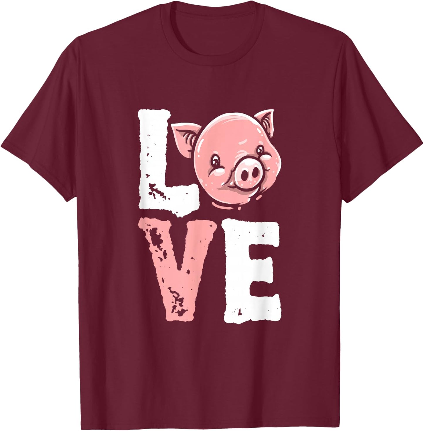 Pig Farm - Animal Piglet Farming Farmer Love Pig T-Shirt - T-Shirt | Maroon
