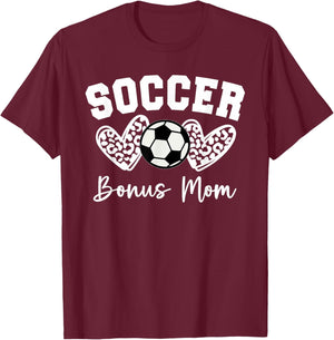 Soccer Bonus Mom Matching Family Soccer T-Shirt - T-Shirt | Maroon
