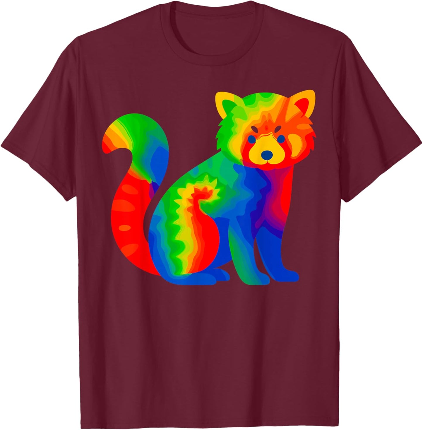 Tie-Dye Red Panda T-Shirt - T-Shirt | Maroon