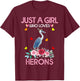 Heron Bird Lover Women Gift Just A Girl Who Loves Herons T-Shirt - T-Shirt | Maroon