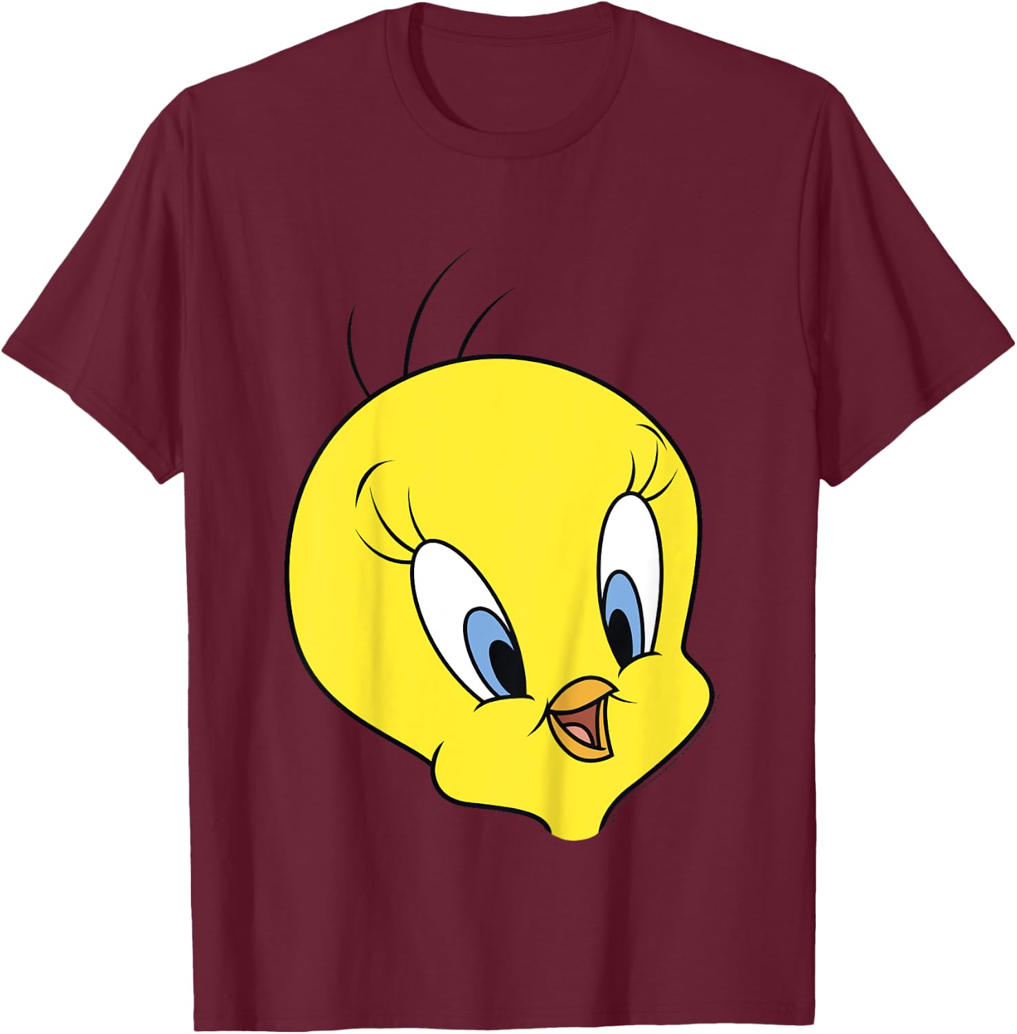 Looney Tunes Tweety Bird Big Face T-Shirt - T-Shirt | Maroon
