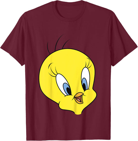 Looney Tunes Tweety Bird Big Face T-Shirt - T-Shirt | Maroon