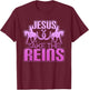 Jesus Take The Reins Cool Race Horse T-Shirt - T-Shirt | Maroon