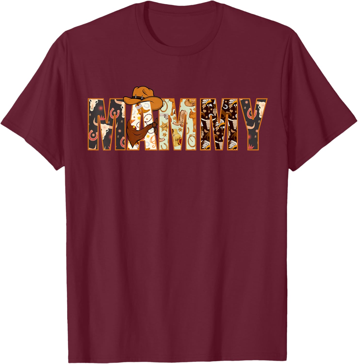 Mammy Western Rodeo Family Matching Birthday T-Shirt - T-Shirt | Maroon