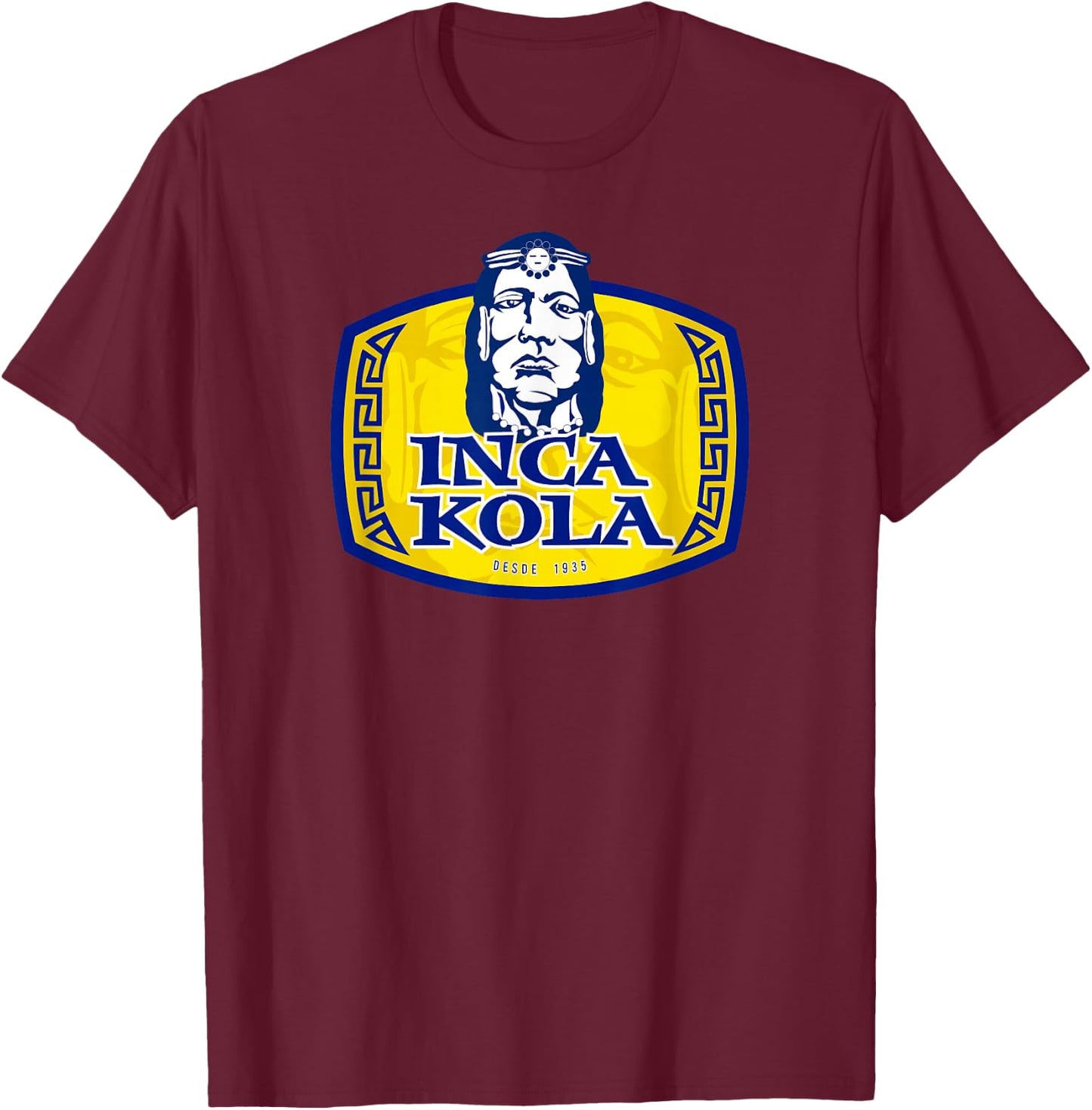 Inca Kola Logo Peru Soft Drink Golden Soda Retro T-Shirt - T-Shirt | Maroon