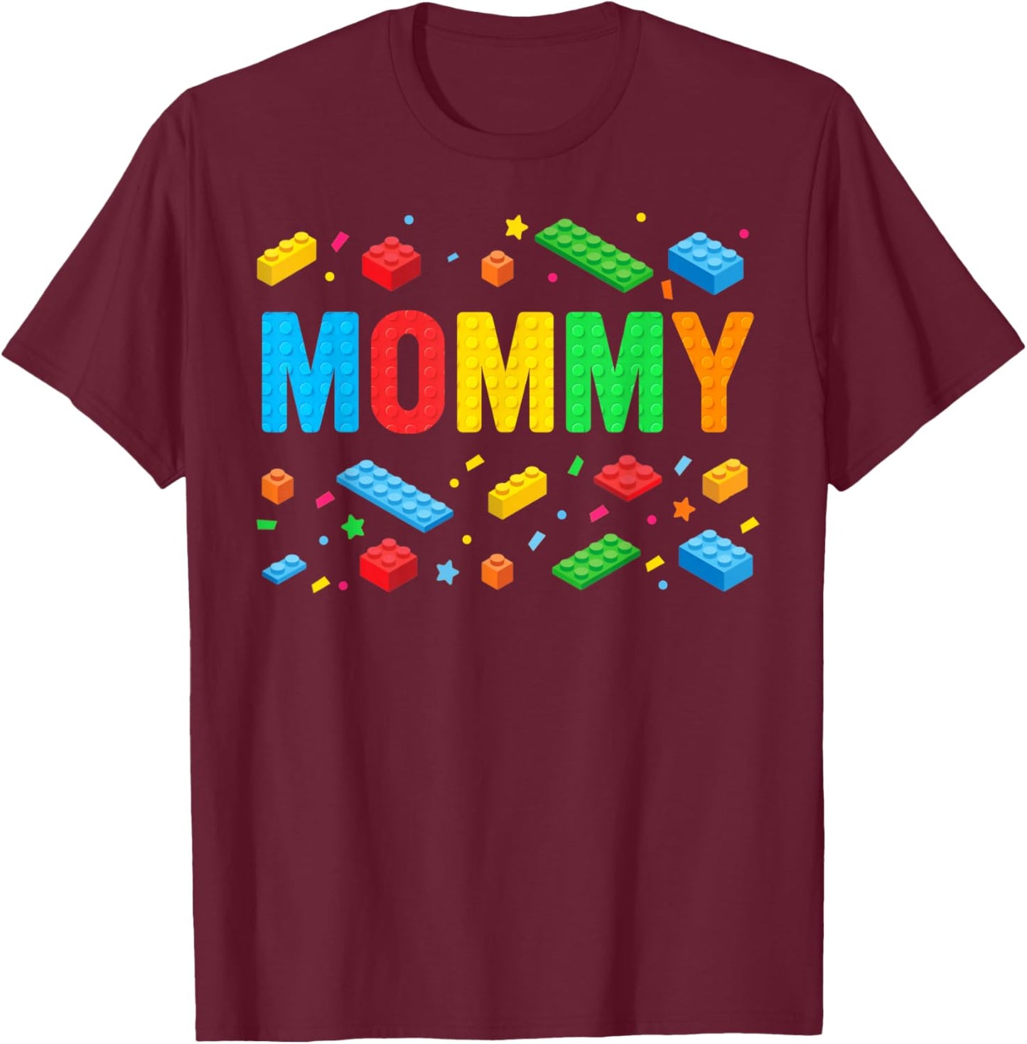 Mommy Master Builder Building Bricks Blocks Family Matching T-Shirt - T-Shirt | Maroon