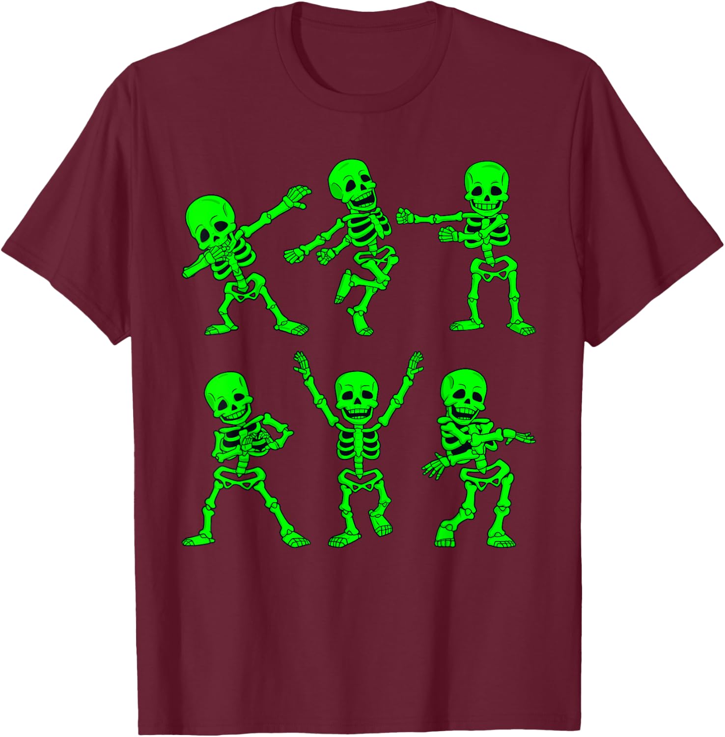 Dancing Skeletons Dance Challenge Girl Boys Kids Halloween Small T-Shirt - T-Shirt | Maroon