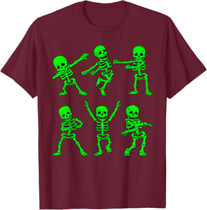 Dancing Skeletons Dance Challenge Girl Boys Kids Halloween Small T-Shirt - T-Shirt | Maroon