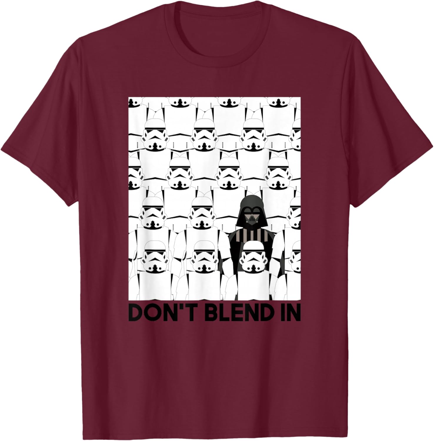 Star Wars Classic Don't Blend In Darth Vader & Stormtroopers T-Shirt - T-Shirt | Maroon