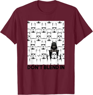 Star Wars Classic Don't Blend In Darth Vader & Stormtroopers T-Shirt - T-Shirt | Maroon