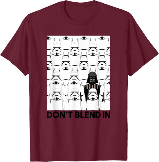 Star Wars Classic Don't Blend In Darth Vader & Stormtroopers T-Shirt - T-Shirt | Maroon