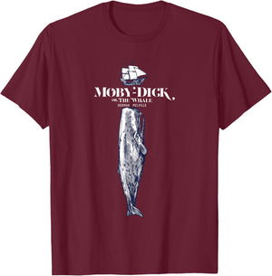 Moby Dick, Herman Melville whale literary gift T-Shirt - T-Shirt | Maroon