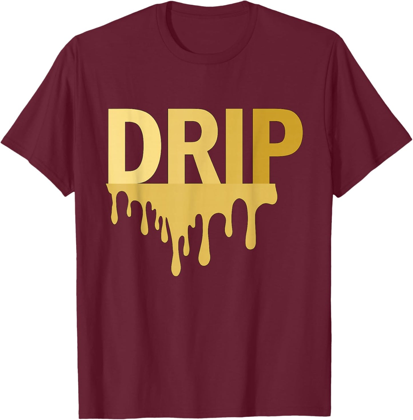 Drip Golden T-Shirt - T-Shirt | Maroon