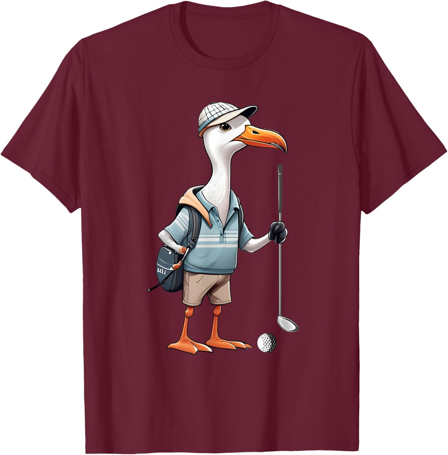 Funny Golfer Albatross Bird Golf Player Game Gift Men Women T-Shirt - T-Shirt | Maroon