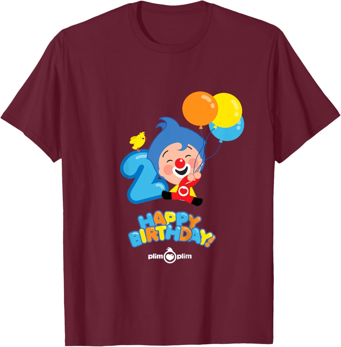 Kids Plim Plim The Kindness Hero - Happy Birthday T-Shirt - T-Shirt | Maroon