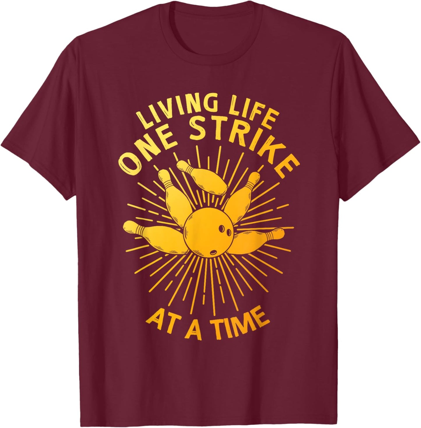 Cool Bowling Art Women Kids Strike Team Gag Bowler T-Shirt - T-Shirt | Maroon