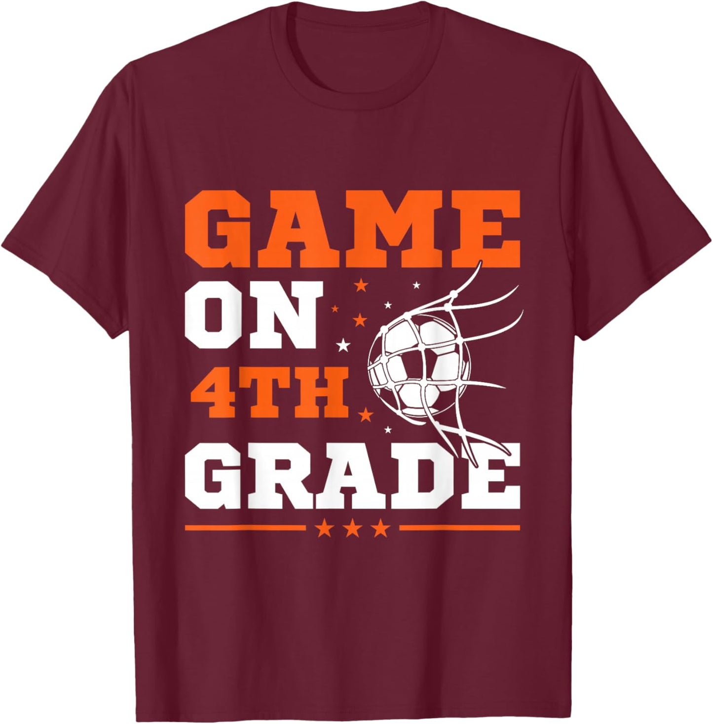 Soccer Game On 4th Grade Back To School Cute Sports Boys T-Shirt - T-Shirt | Maroon