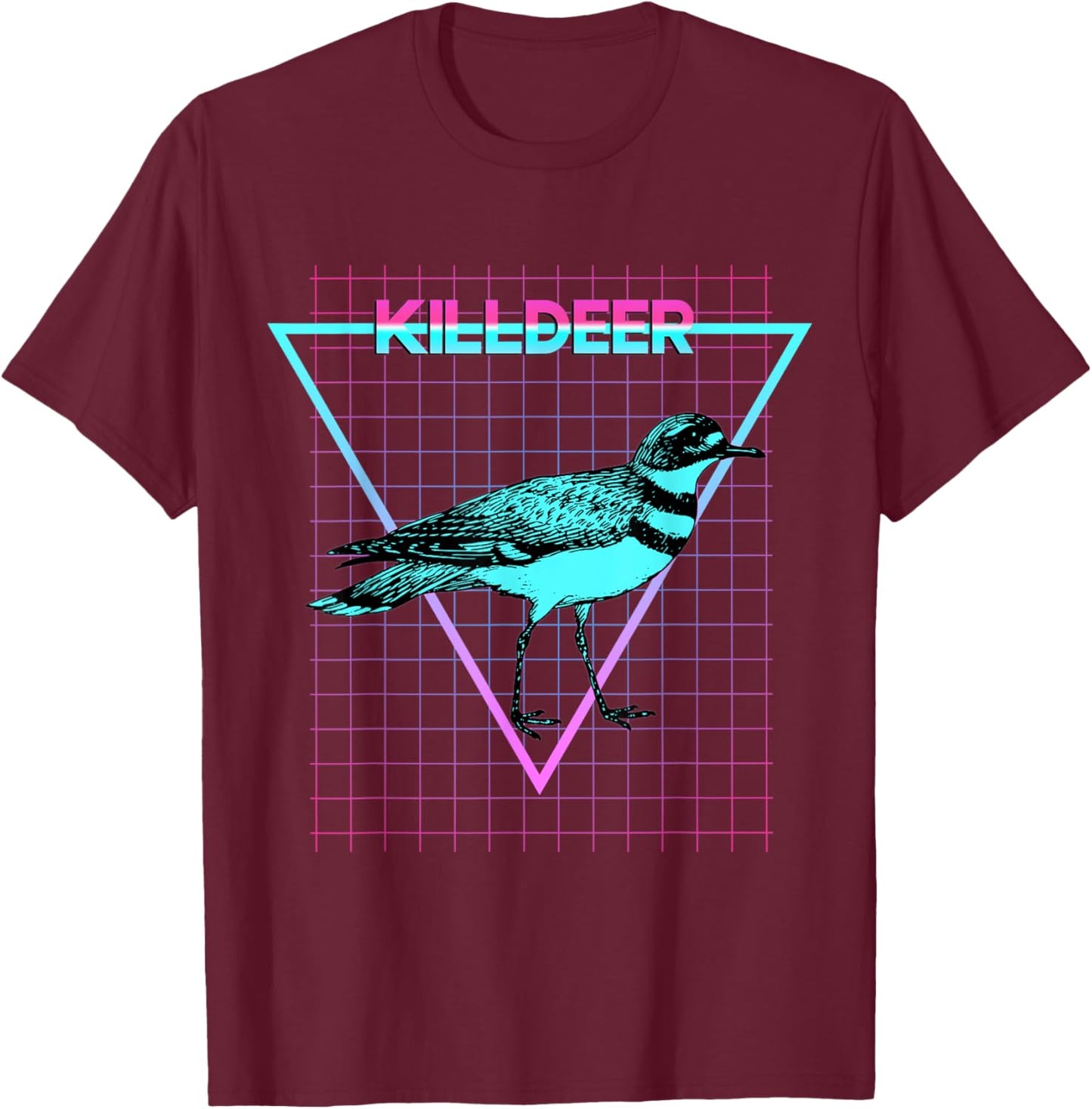 Killdeer Bird Aesthetic Retro Style Killdeer T-Shirt - T-Shirt | Maroon