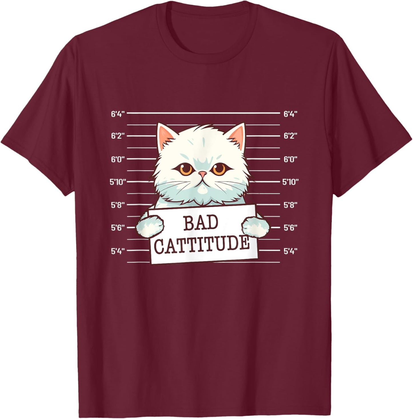 Bad Cattitude - Cat Lover Kitten Owner Kitty Women Girls Kids T-Shirt - T-Shirt | Maroon