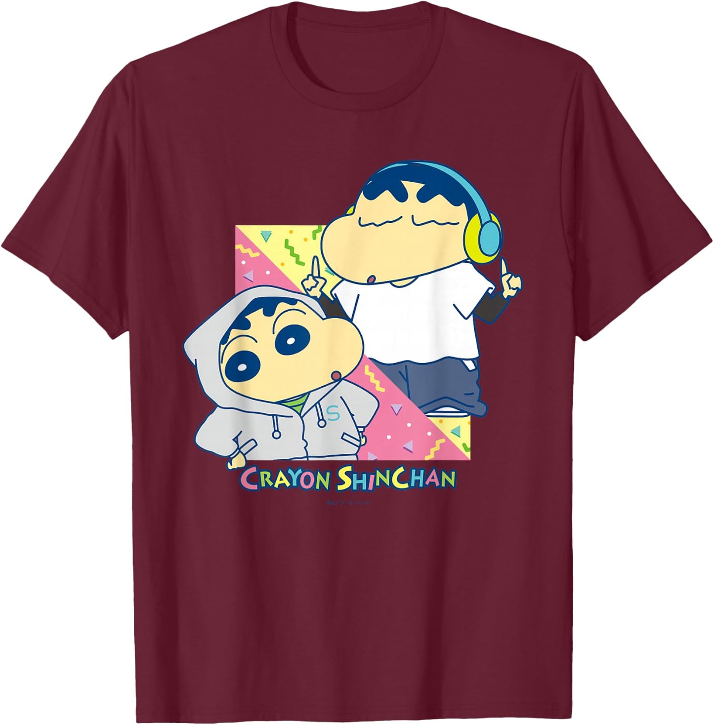 Crayon Shin-chan Music T-Shirt - T-Shirt | Maroon