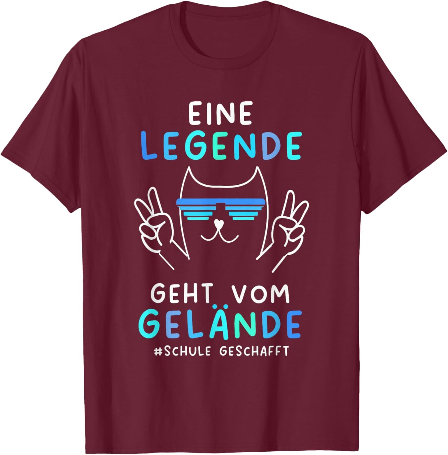 Schulabschluss Abitur Realschule Hauptschule Schule 2026 T-Shirt - T-Shirt | Maroon