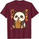 Bubble Tea Panda Boba Kawaii Tapioka Anime Cute T-Shirt - T-Shirt | Maroon