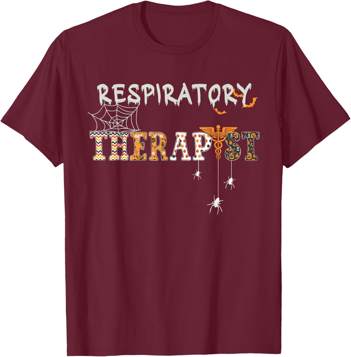 Respiratory Therapist funny Halloween Future Nurse spooky T-Shirt - T-Shirt | Maroon