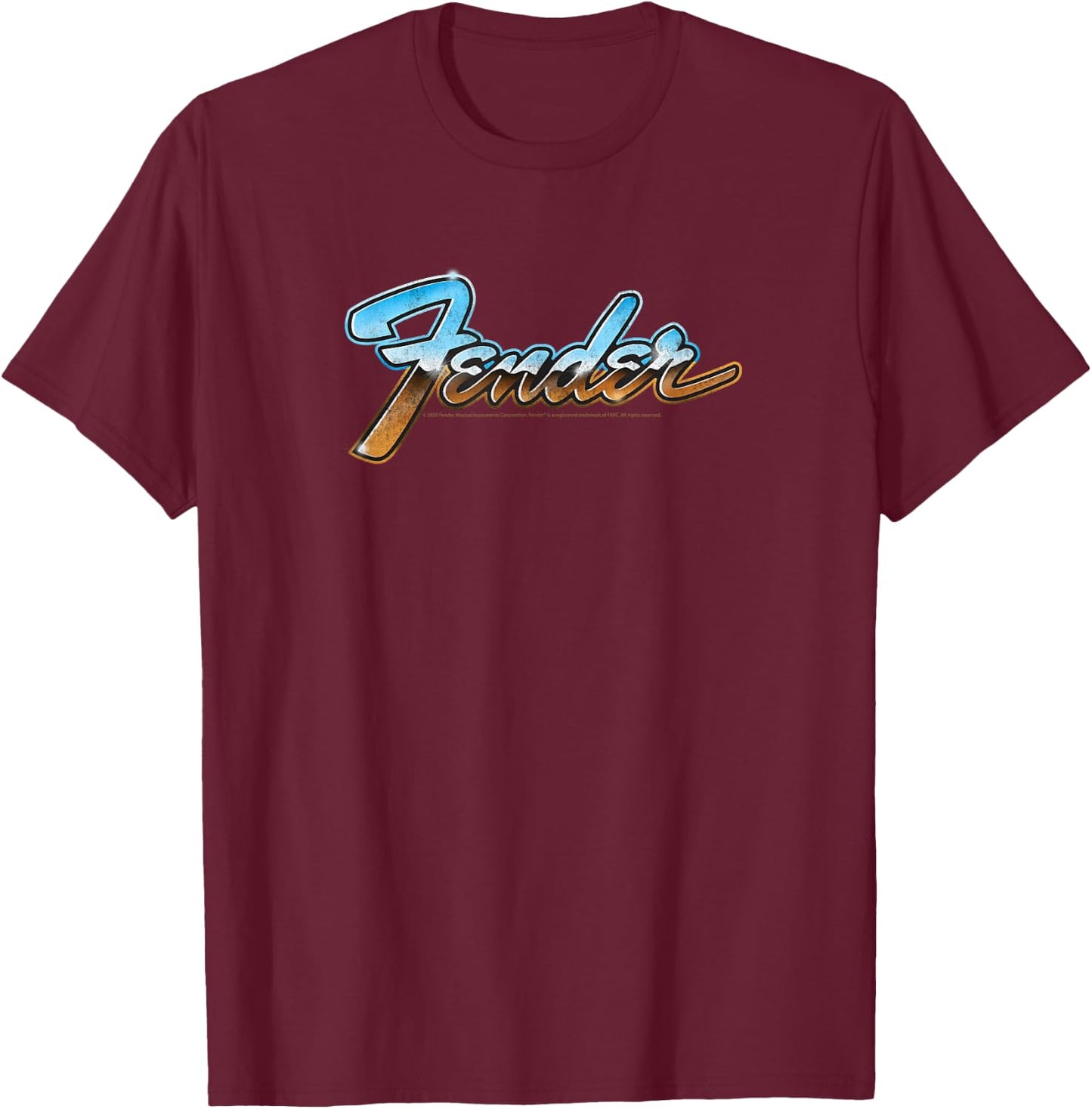 Fender Chrome Logo T-Shirt - T-Shirt | Maroon