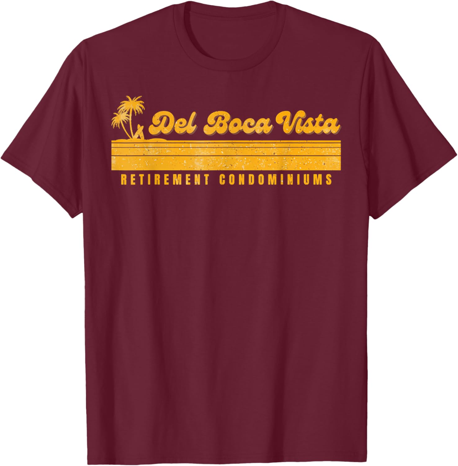 Vintage Del Boca Vista Vintage Style 90S Design T-Shirt - T-Shirt | Maroon