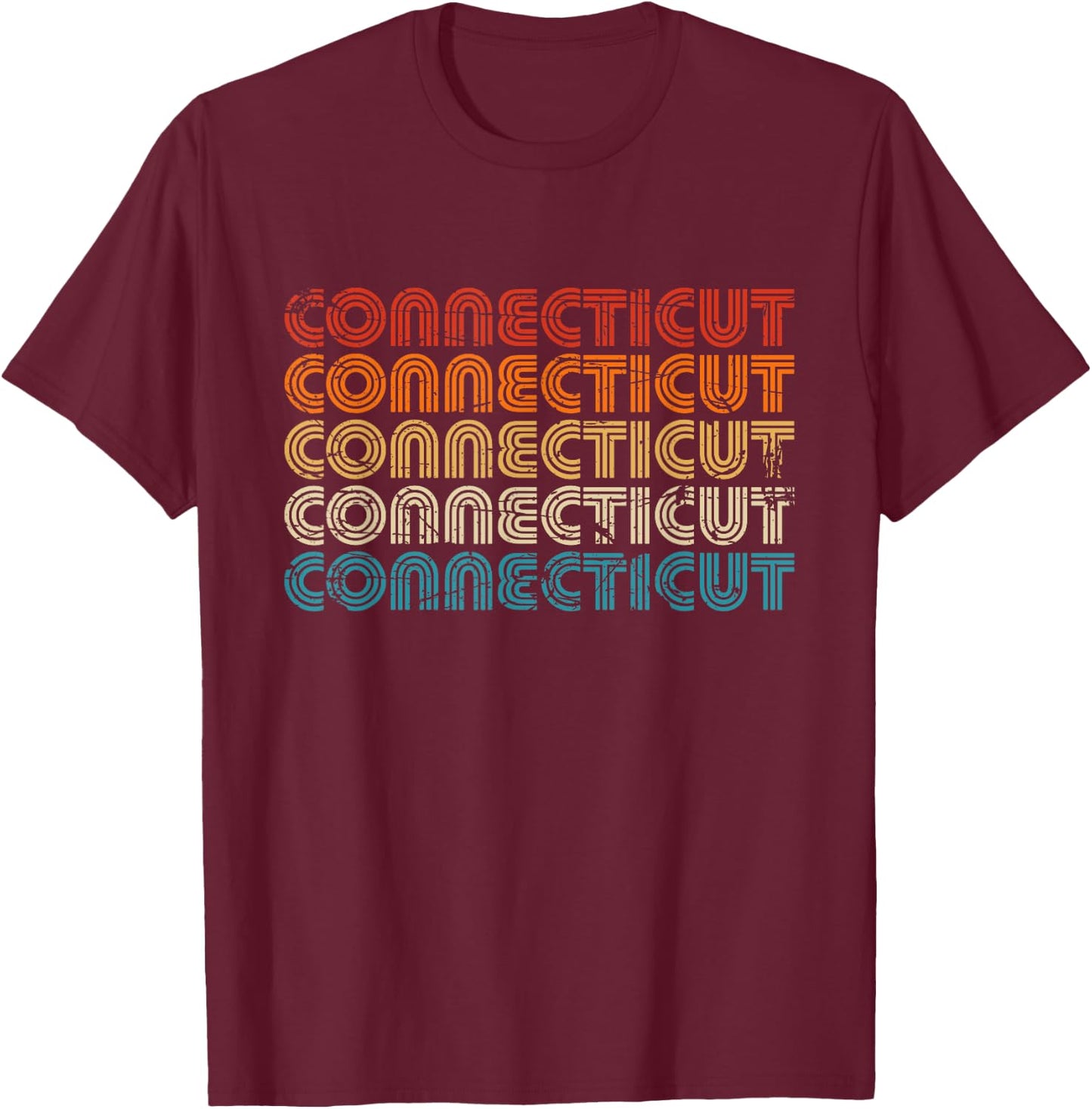 Connecticut State Country Retro Vintage Women Youth T-Shirt - T-Shirt | Maroon