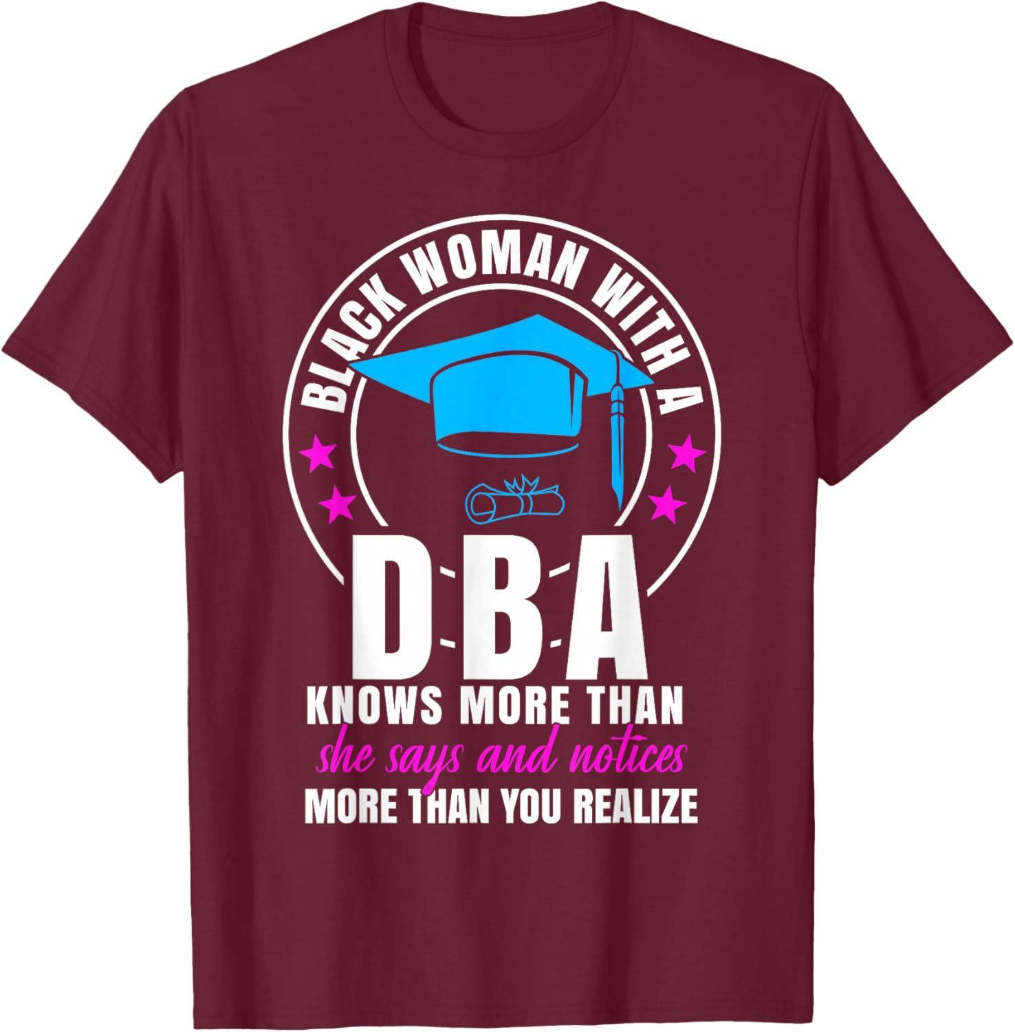 DBA Student Doctor of Business Administration Women T-Shirt - T-Shirt | Maroon