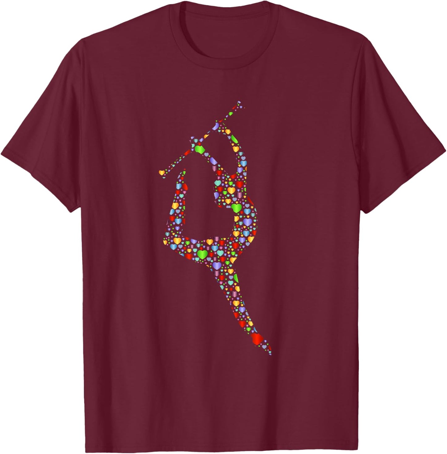 Baton Twirling Girl Silhouette Gift Twirler Gifts T-Shirt - T-Shirt | Maroon